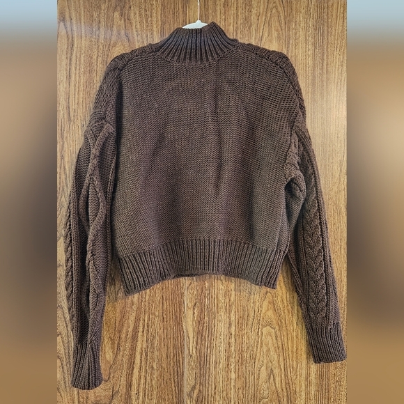 Buffalo David Bitton Dark Brown Cable Knit Sweater Fall Winter Perfect Small - Picture 4 of 6